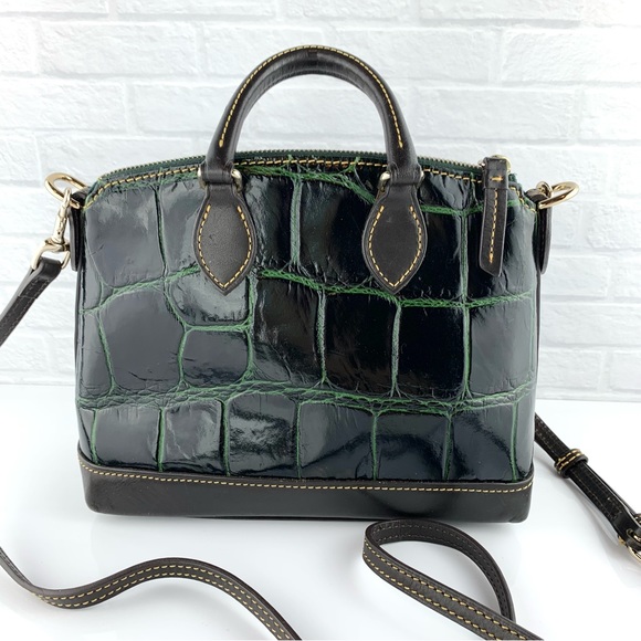 Dooney & Bourke Crocodile Embossed Leather Bucket Satchel Shoulder Bag - Picture 5 of 16